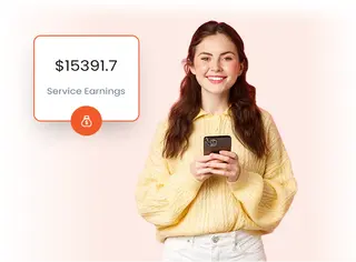 Caregiver reviewing her daily service earnings